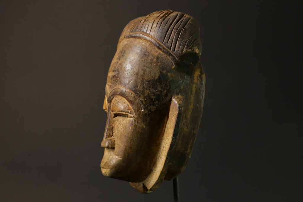 African mask wood African real figure vintage African masks for wall Guro Mask Baule -8202