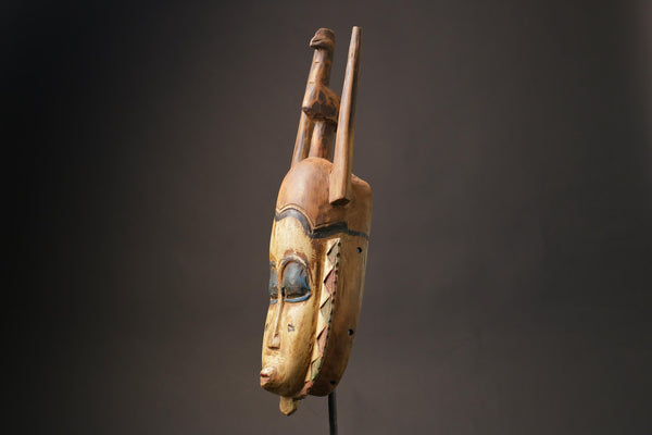 African Mask Tribal Mask Guro Mask vintage African Art Baule Antique Wood Masks for wall-9965