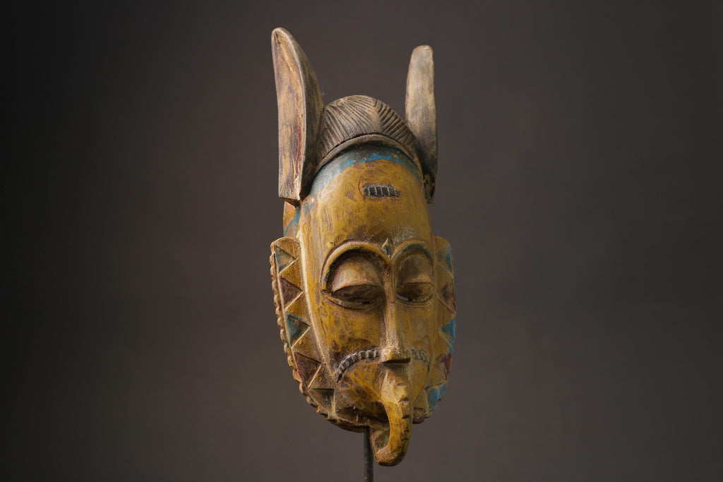 African wood mask antiques masks Baule Antique  Primitive Masks for wall-9971