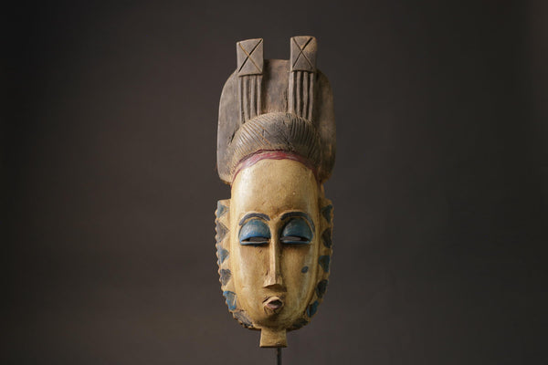 African Mask Antiques Tribal Art Face Vintage Wood Carved Vintage Guro Masks for wall-9975