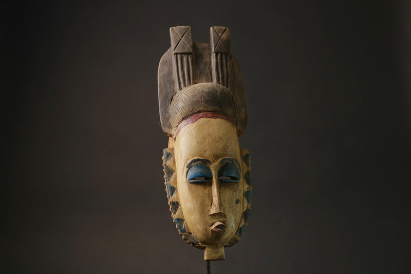 African Mask Antiques Tribal Art Face Vintage Wood Carved Vintage Guro Masks for wall-9975