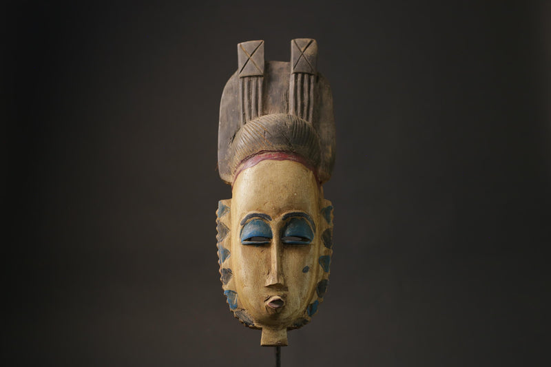 African Mask Antiques Tribal Art Face Vintage Wood Carved Vintage Guro Masks for wall-9975