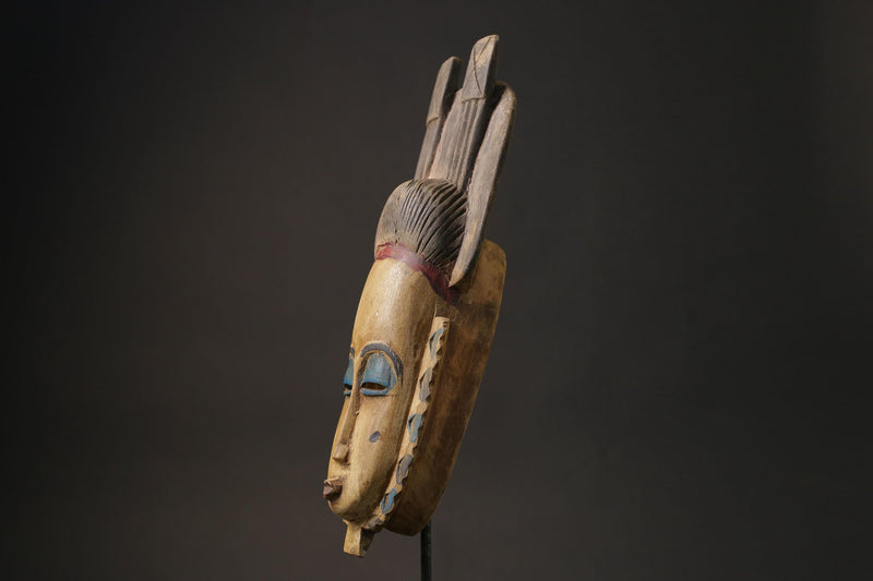 African Mask Antiques Tribal Art Face Vintage Wood Carved Vintage Guro Masks for wall-9975