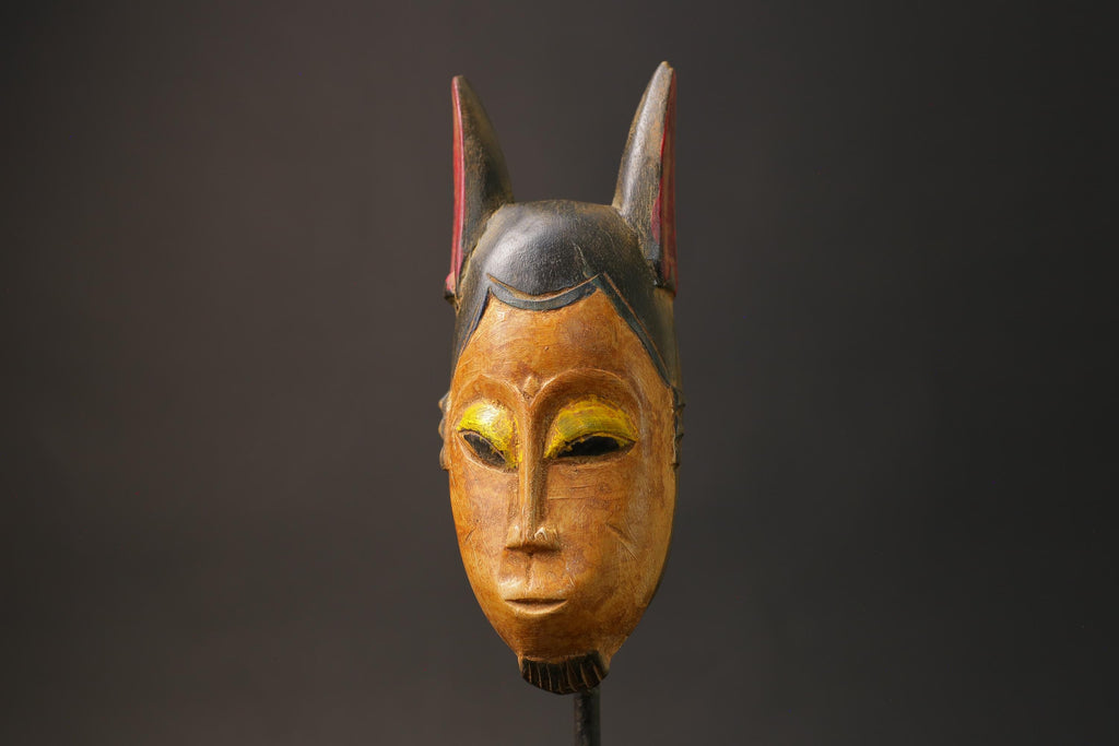 African wood mask antiques Face Wall Art Original West African Guro Gu Masks for wall-8649