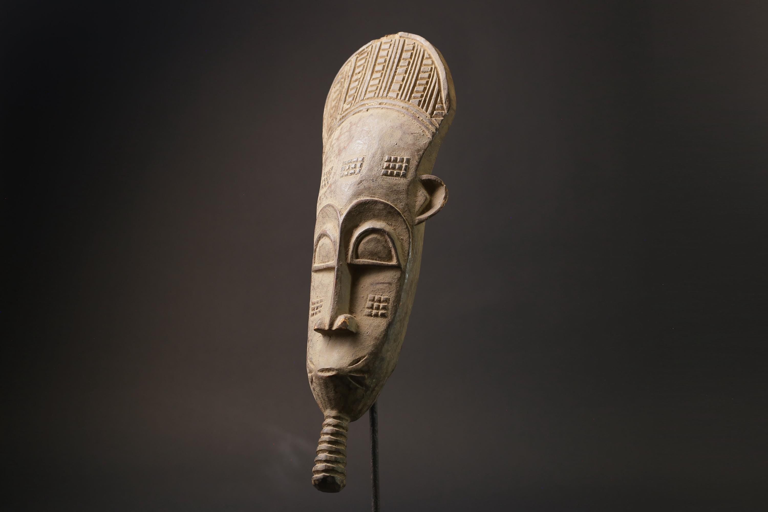African Tribal Face Mask Wood Hand Carved Vintage Wall Hanging Kpan guro Masks for wall-384