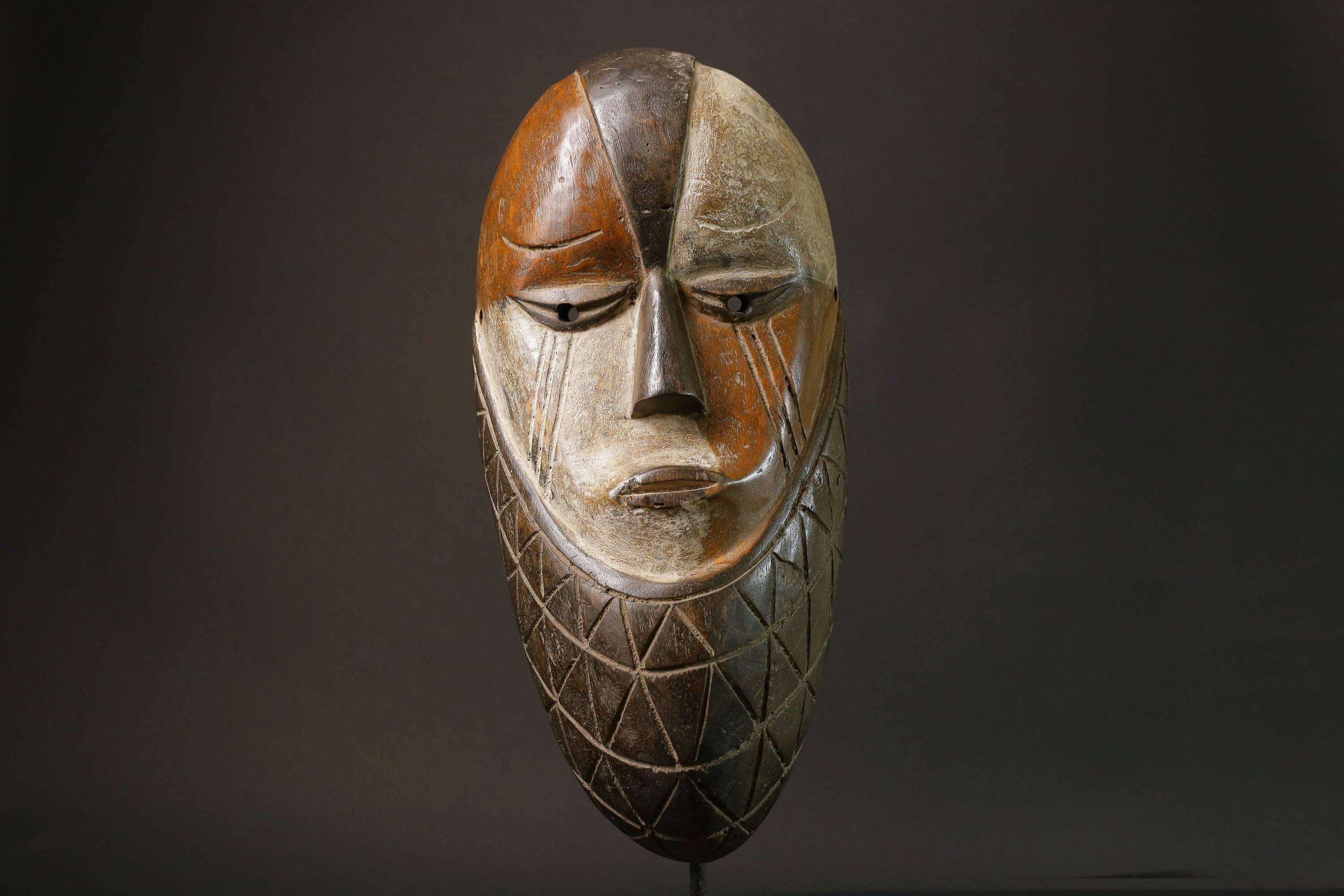 African Mask Tribal Face Lega Mask White With Face Congo Wall Hanging Masks for wall-G2796