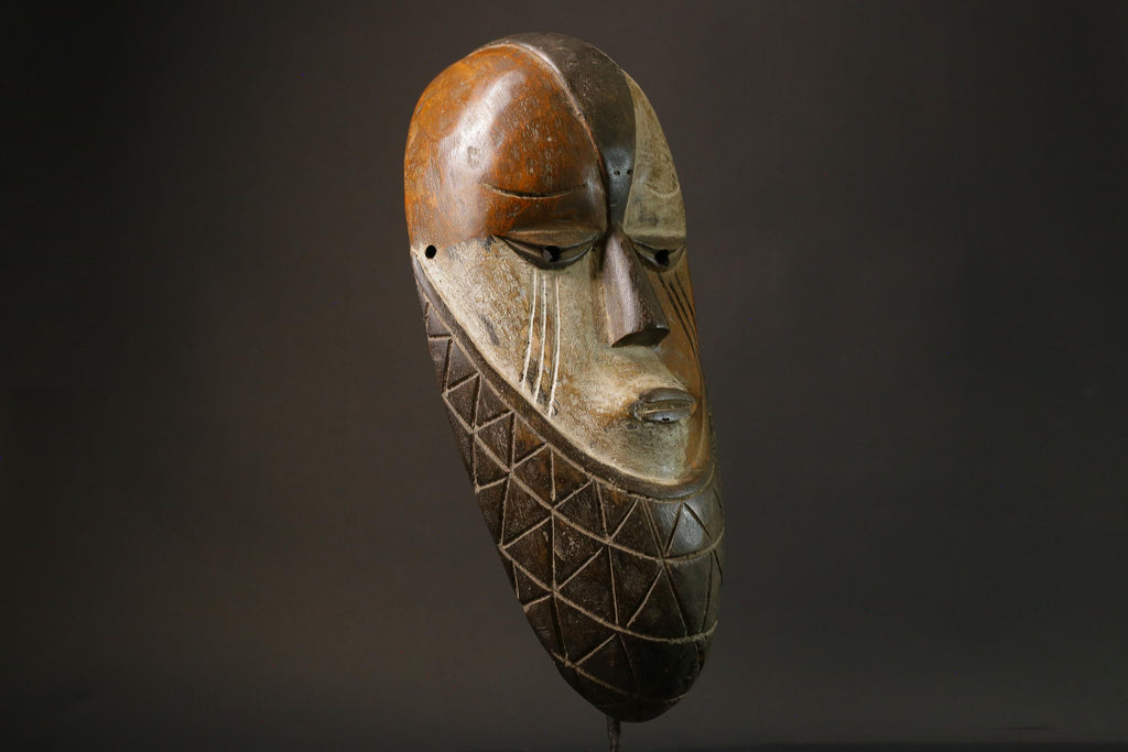 African Mask Tribal Face Lega Mask White With Face Congo Wall Hanging Masks for wall-G2796