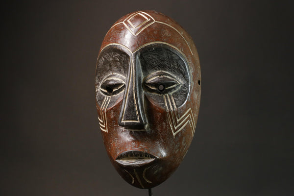 African Mask Tribal Face Lega Mask White With Face Congo Wall Hanging Masks for wall-G2798