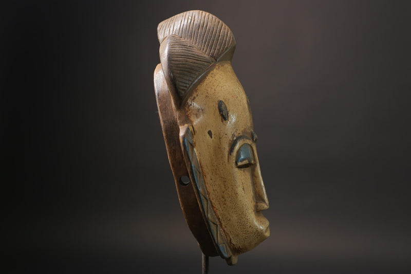 African Mask wall Home Décor Handcrafted From One Piece Wood Yaure Guro-4010