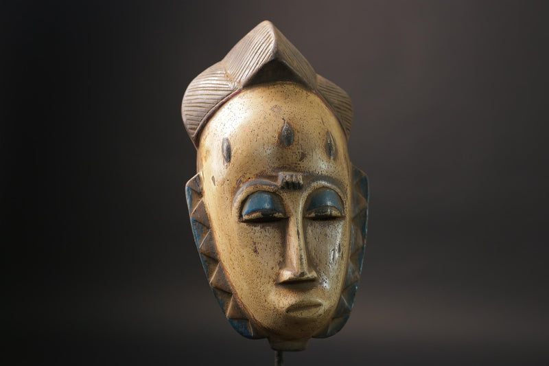 African Mask wall Home Décor Handcrafted From One Piece Wood Yaure Guro-4010