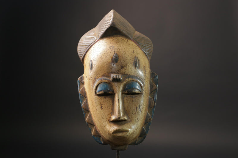 African Mask wall Home Décor Handcrafted From One Piece Wood Yaure Guro-4010