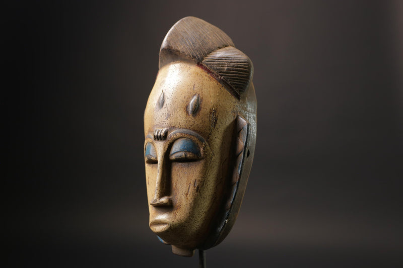 African Mask wall Home Décor Handcrafted From One Piece Wood Yaure Guro-4010