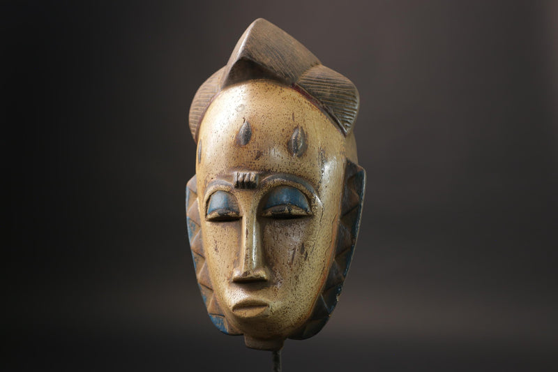 African Mask wall Home Décor Handcrafted From One Piece Wood Yaure Guro-4010