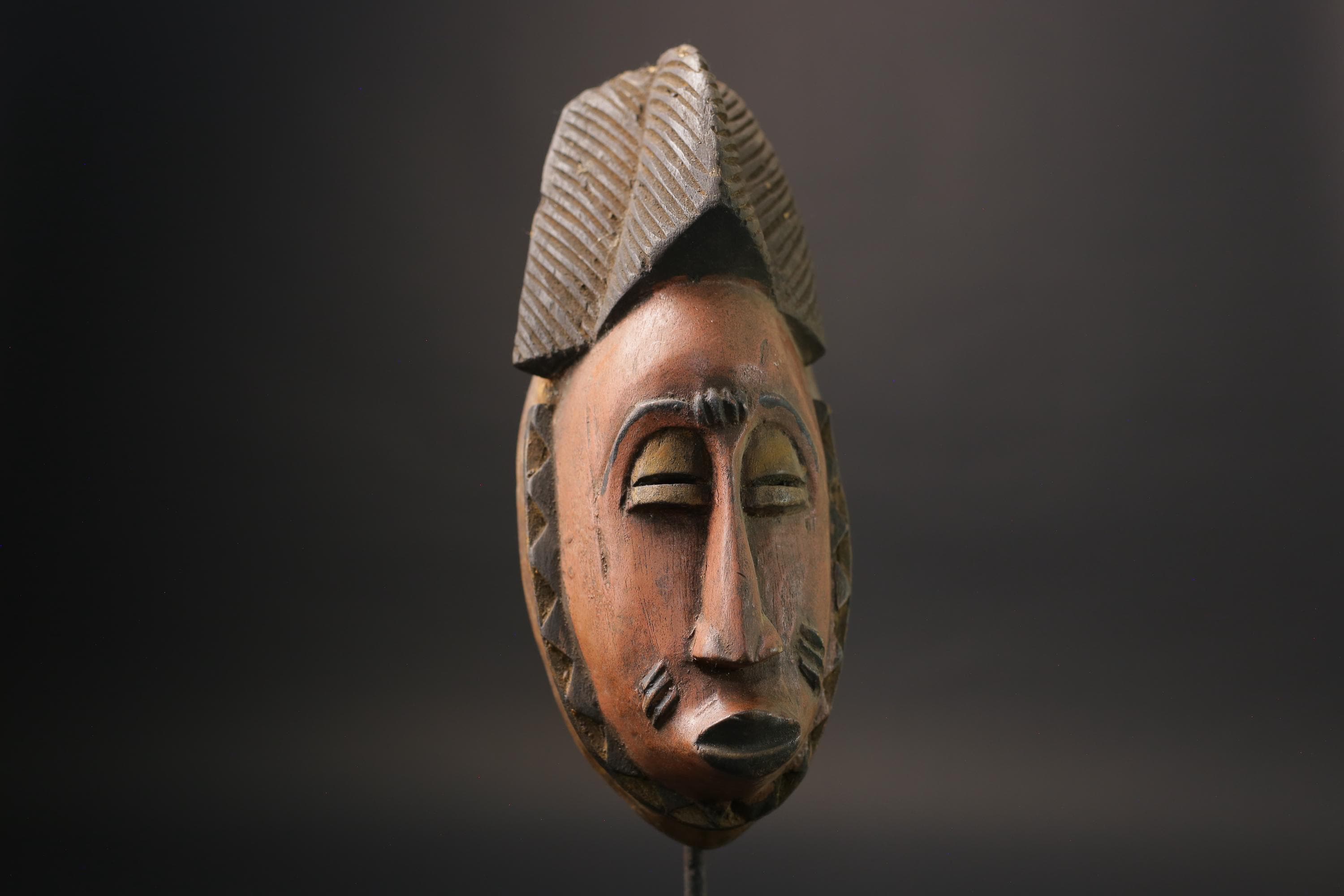 African Masks Antiques Hand Carved Wooden Wall Decor Tribe Art Vintage Guro-7185
