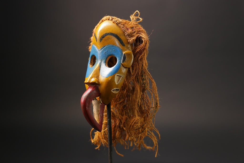 African masks ritual ceremony Carved Vintage Wall Hanging Dan Mask wall mask-G2571