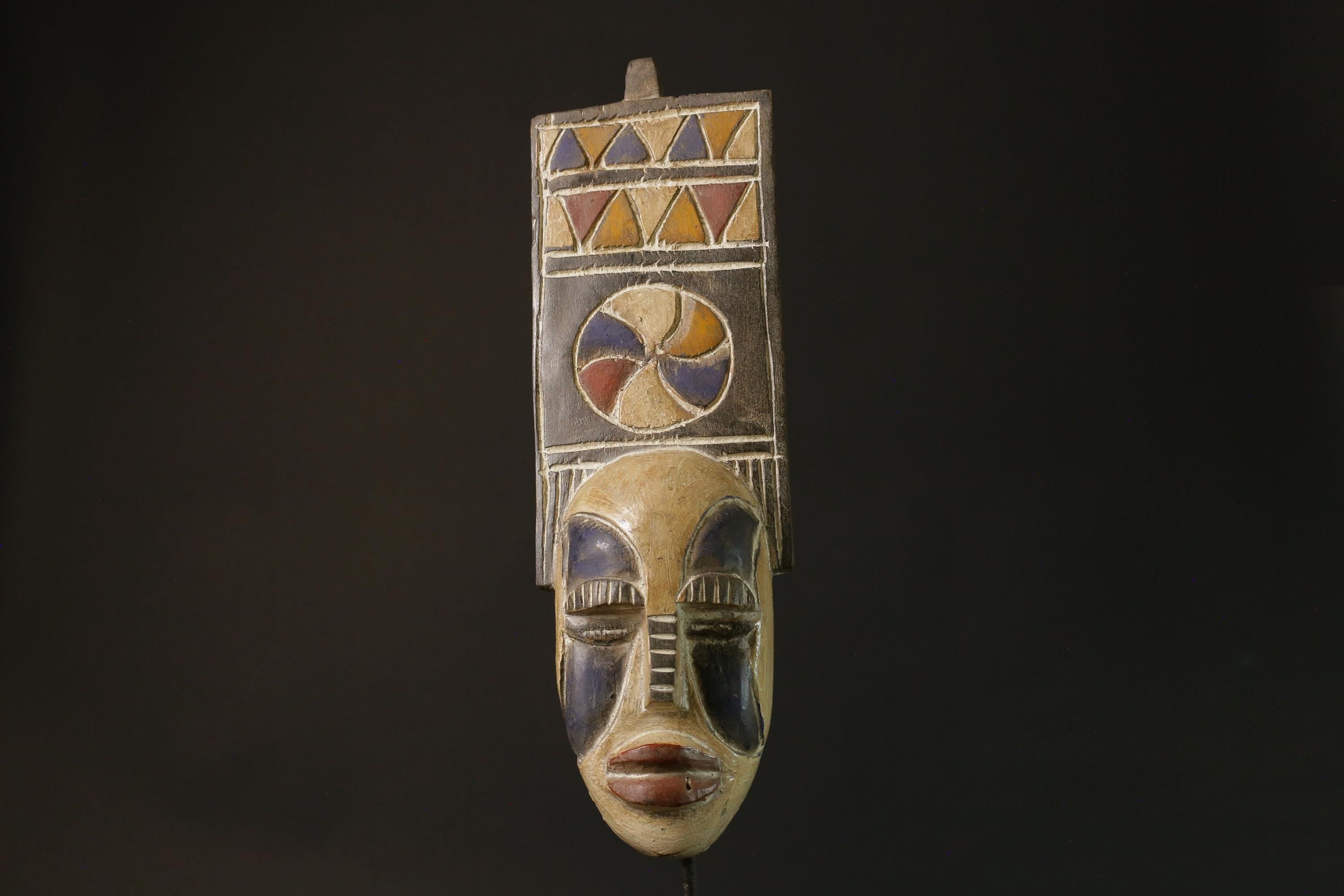 African Bobo Plank Masks Tribal Face Mask Wood Hand Carved Vintage Wall-4190