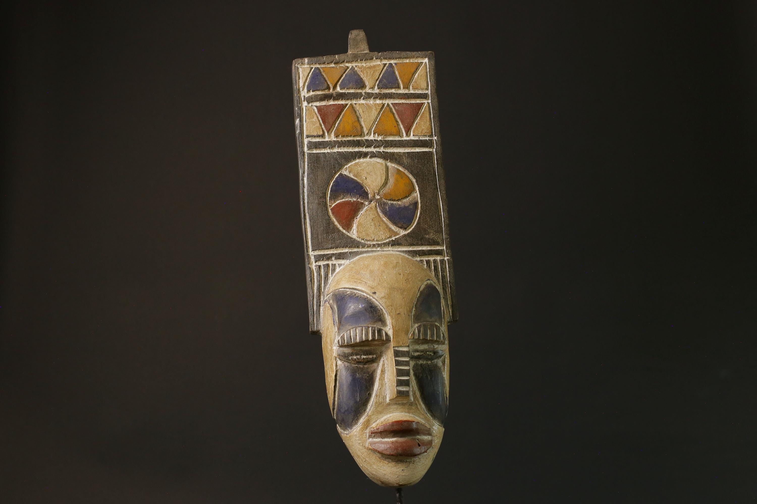 African Bobo Plank Masks Tribal Face Mask Wood Hand Carved Vintage Wall-4190
