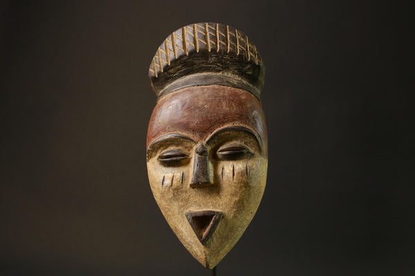 African Tribal Lega Face Mask Wood Triple African Mask Congo Masks for wall-8882