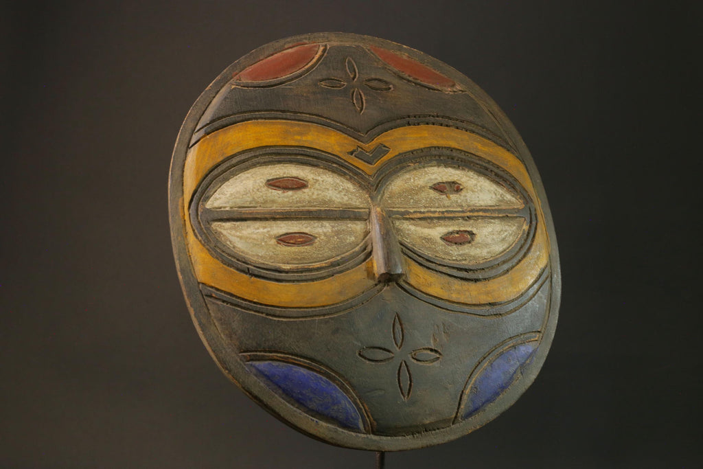 African mask Eket Antiques wood African real figure vintage African masks for wall-G1185