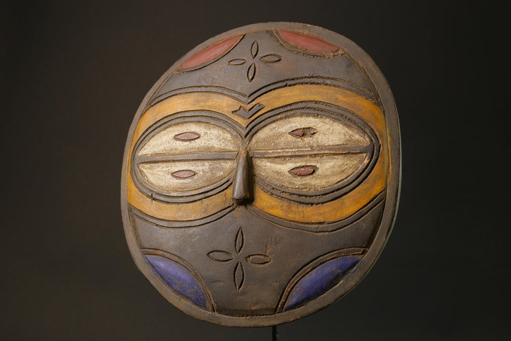 African mask Eket Antiques wood African real figure vintage African masks for wall-G1185