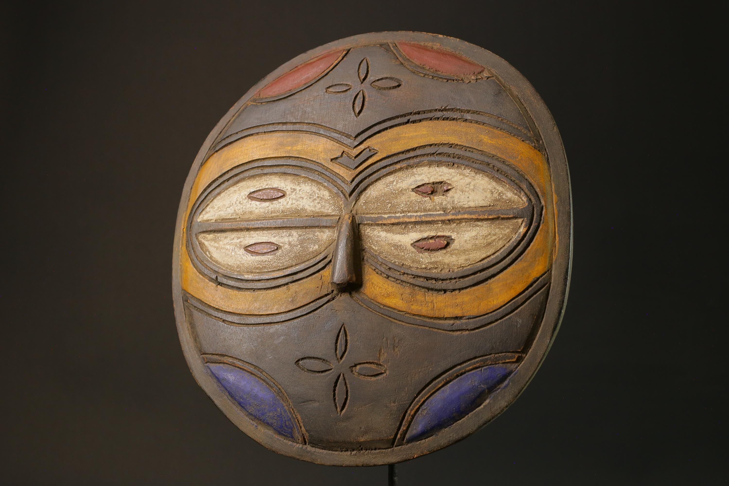 African mask Eket Antiques wood African real figure vintage African masks for wall-G1185