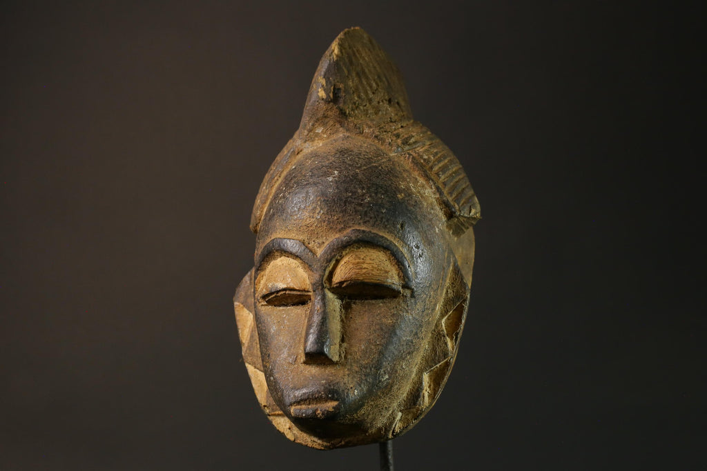 African mask Baule wood African real figure vintage African masks for wall-7491