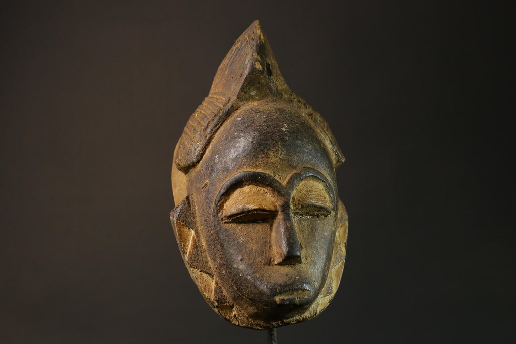 African mask Baule wood African real figure vintage African masks for wall-7491