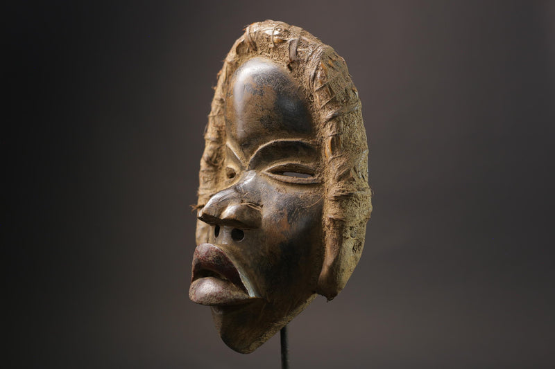 African Mask Carved Wood Tribal Mask vintage Carved Mask Dan Liberia Masks for wall-G2585