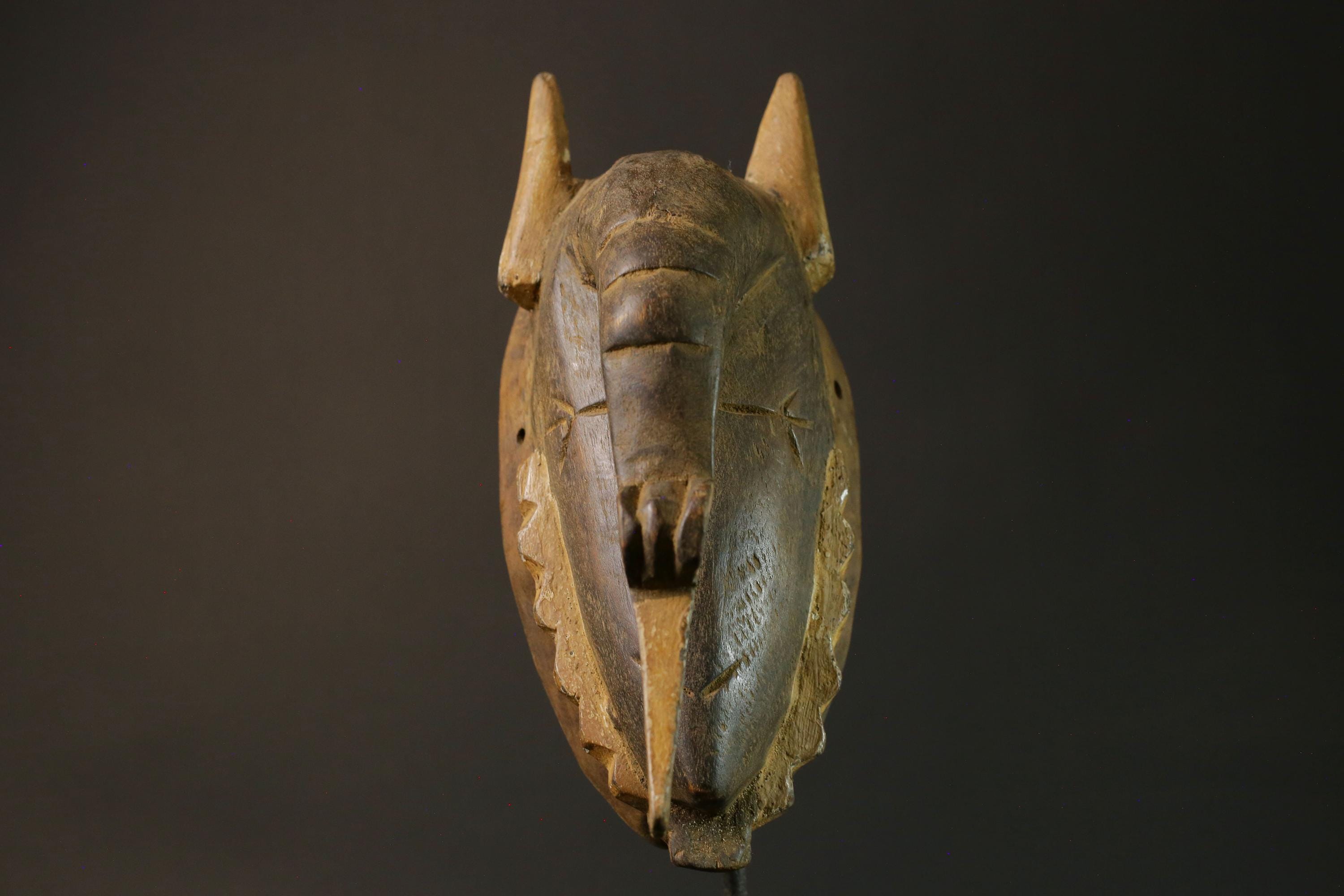 African mask wood African real figure vintage African masks for wall Guro Elephant masks for wall-7506