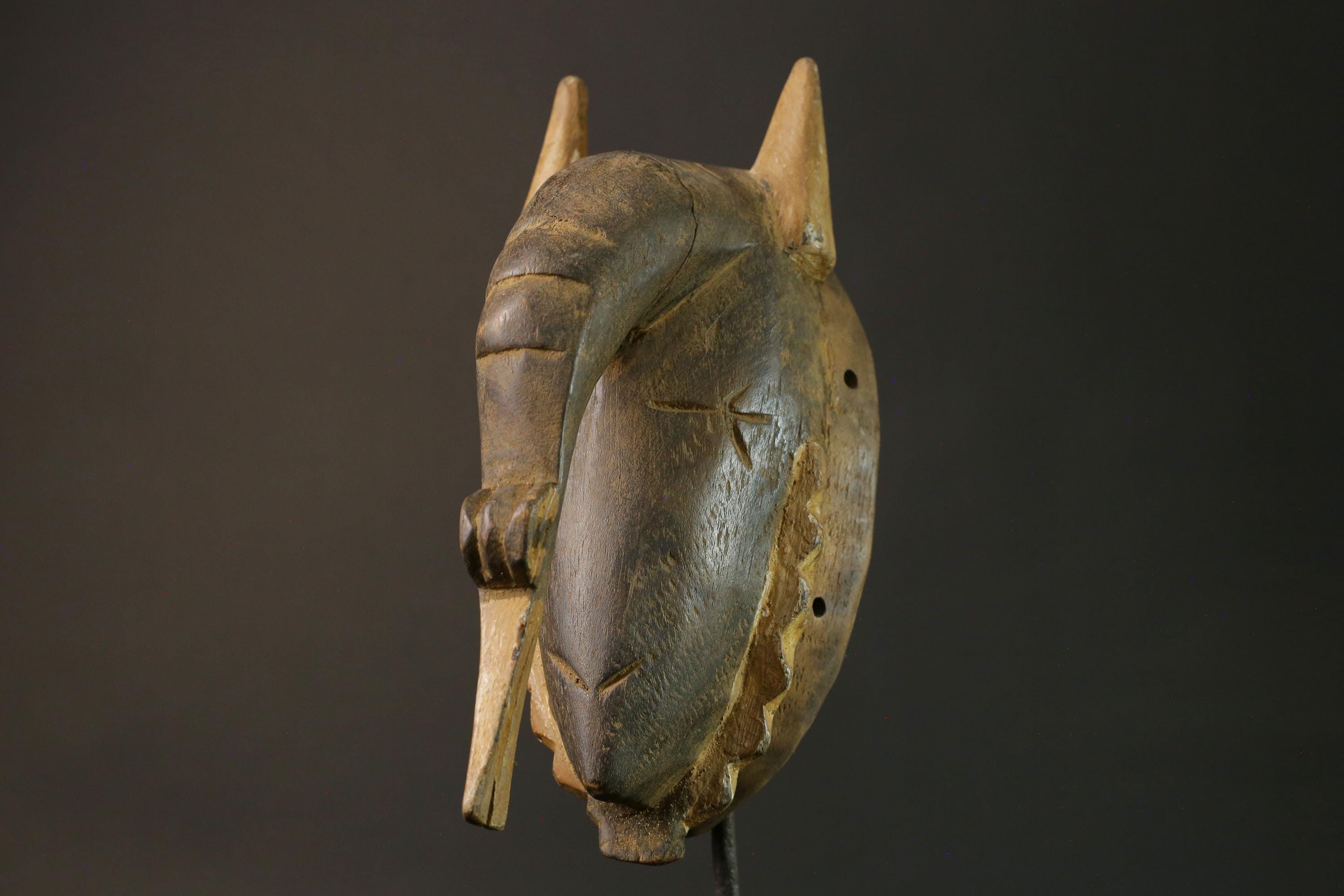 African mask wood African real figure vintage African masks for wall Guro Elephant masks for wall-7506