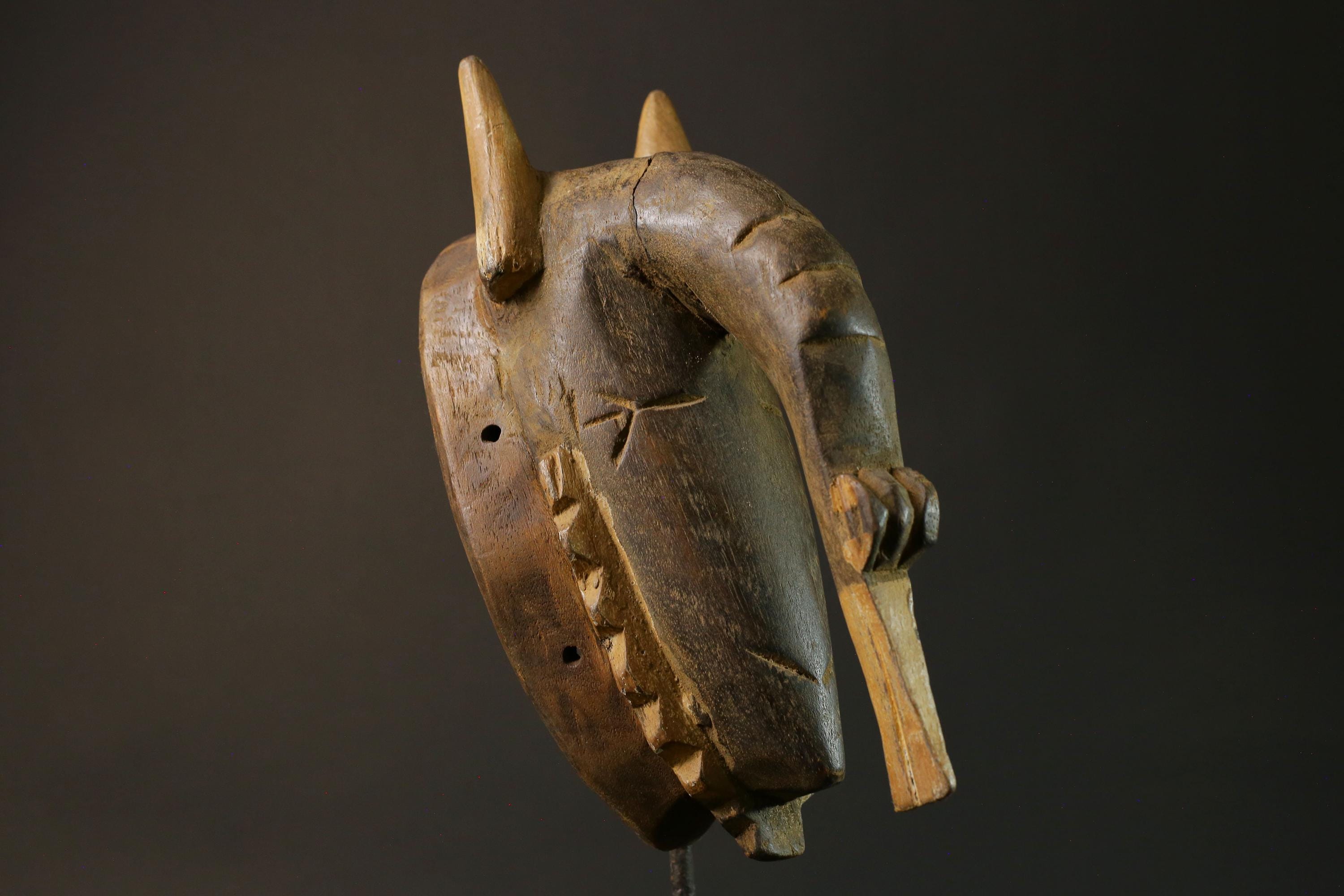 African mask wood African real figure vintage African masks for wall Guro Elephant masks for wall-7506