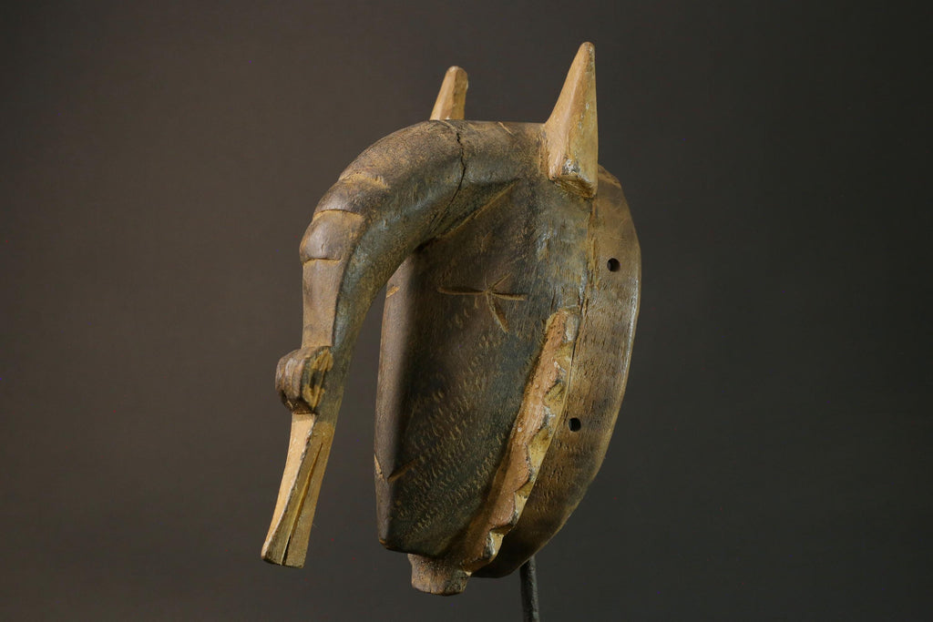 African mask wood African real figure vintage African masks for wall Guro Elephant masks for wall-7506