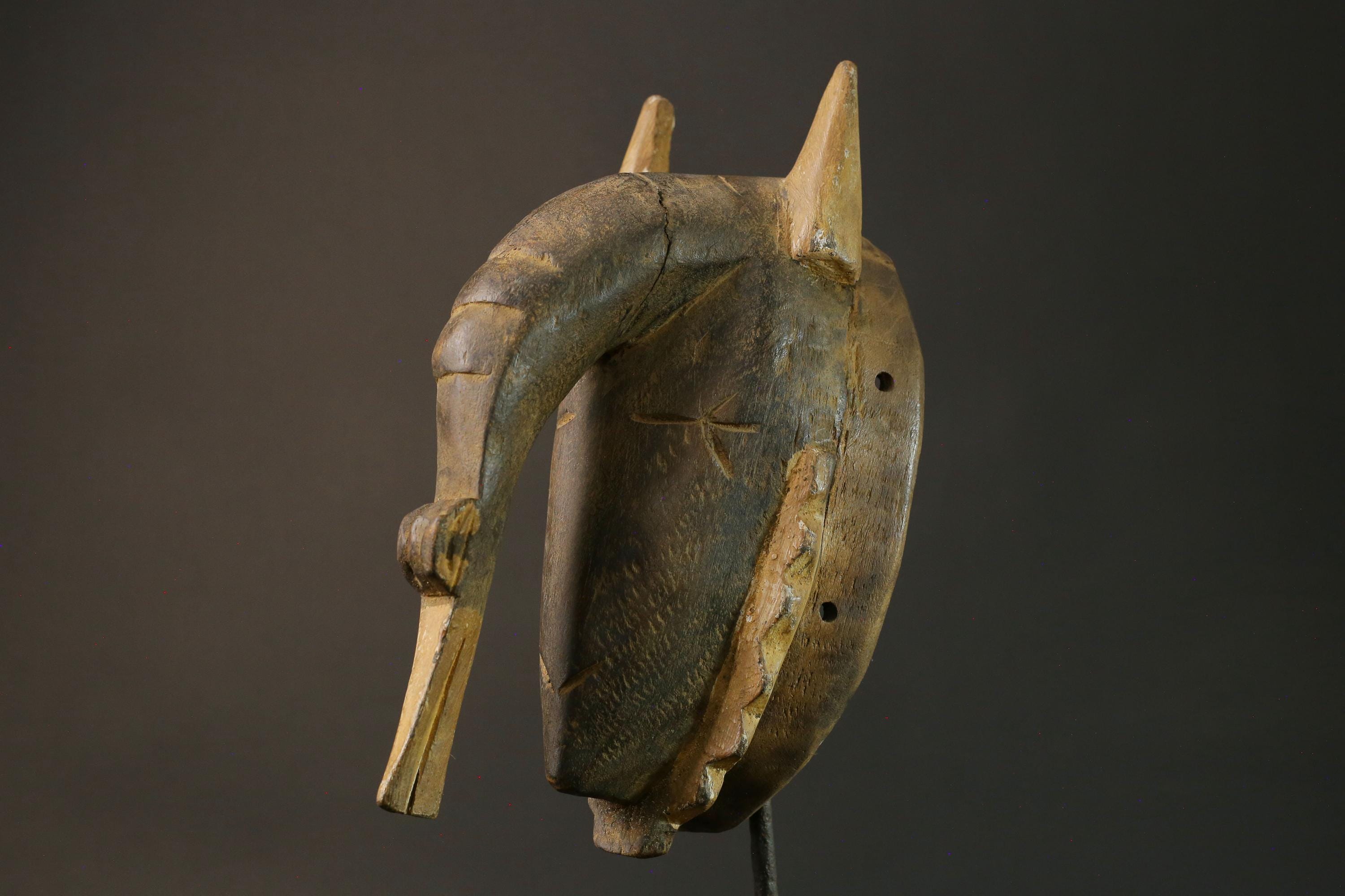 African mask wood African real figure vintage African masks for wall Guro Elephant masks for wall-7506