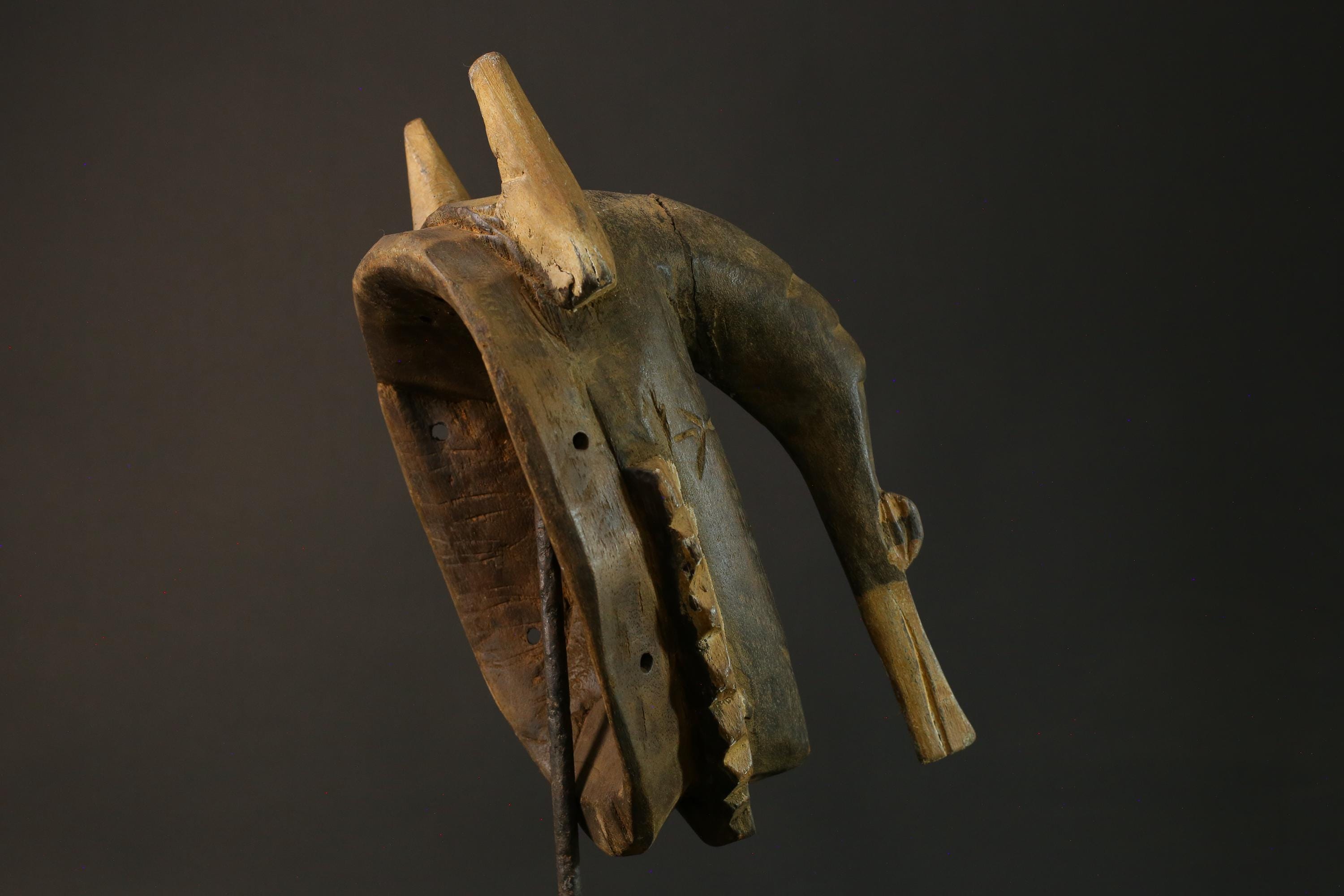 African mask wood African real figure vintage African masks for wall Guro Elephant masks for wall-7506