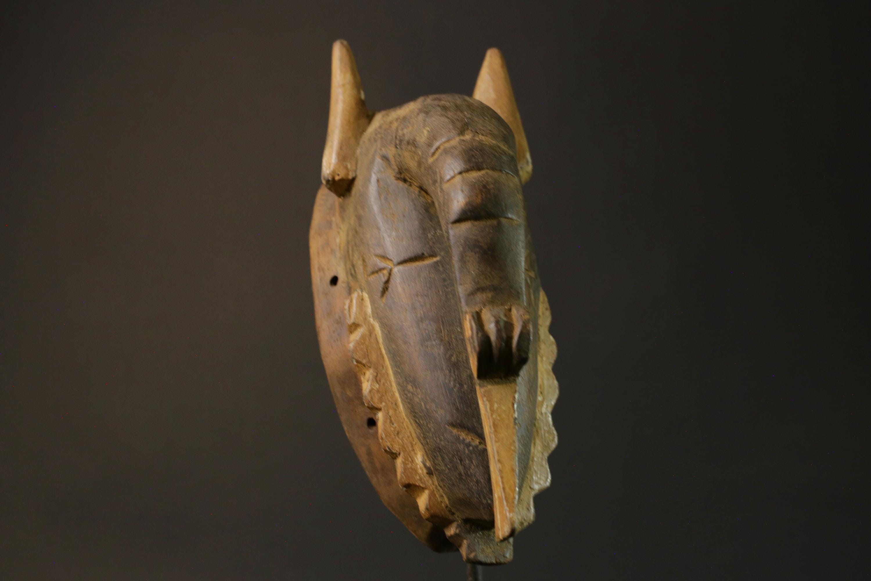 African mask wood African real figure vintage African masks for wall Guro Elephant masks for wall-7506