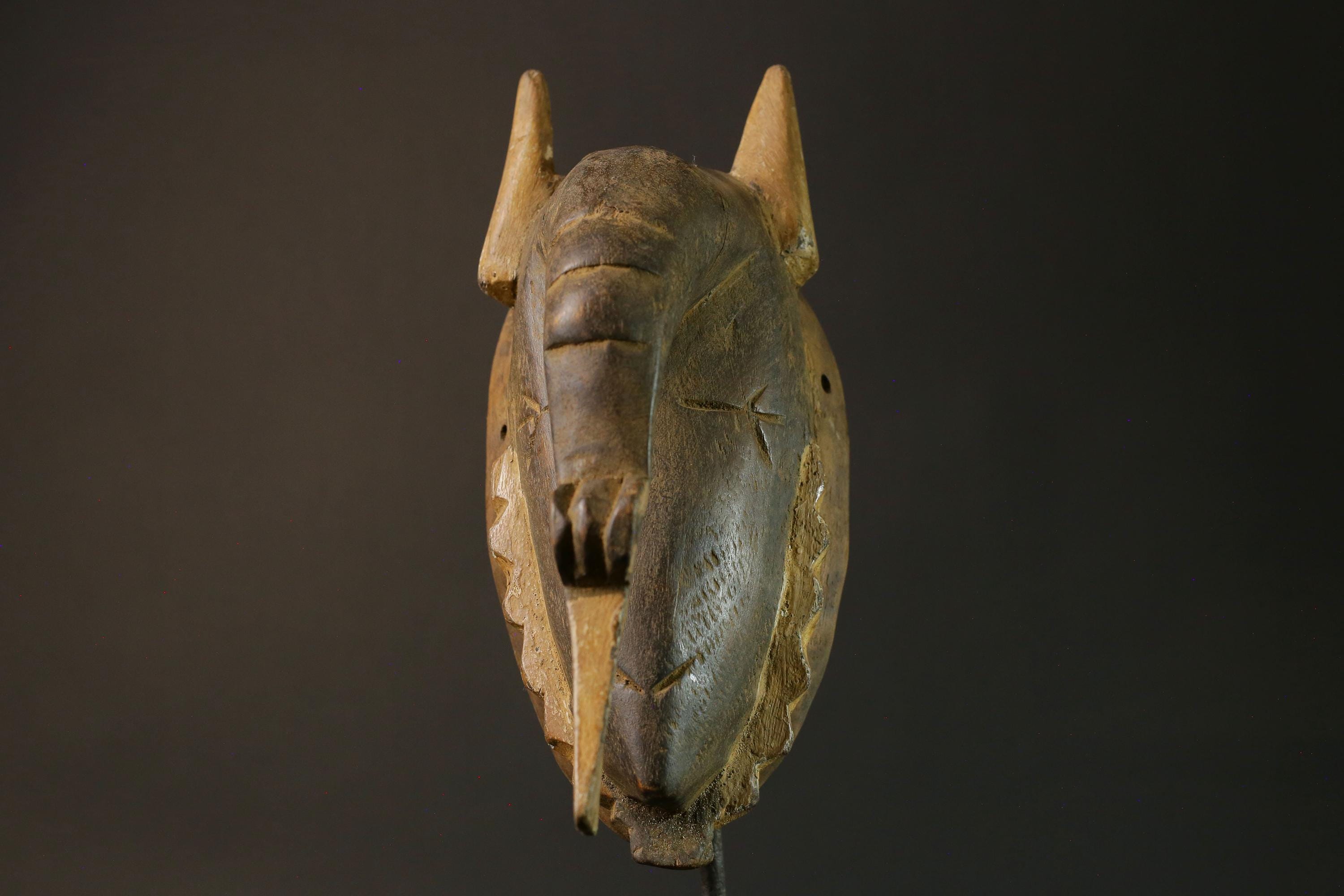 African mask wood African real figure vintage African masks for wall Guro Elephant masks for wall-7506