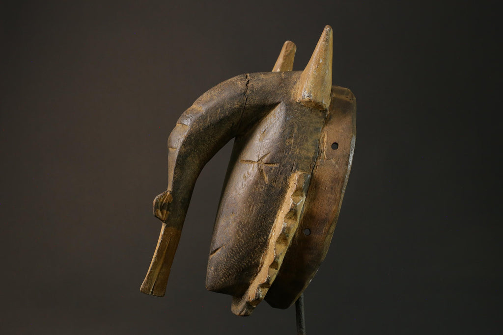 African mask wood African real figure vintage African masks for wall Guro Elephant masks for wall-7506