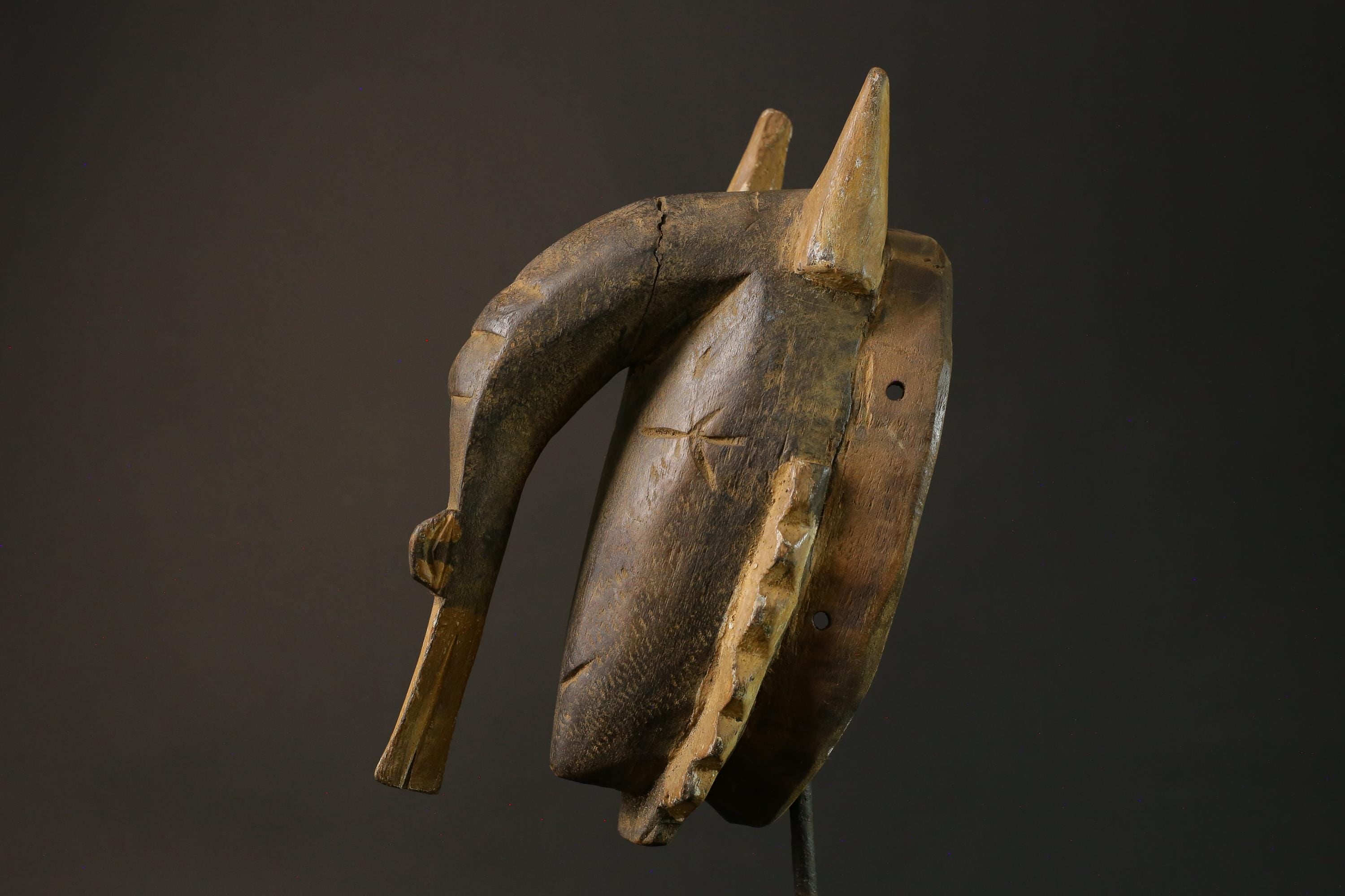 African mask wood African real figure vintage African masks for wall Guro Elephant masks for wall-7506