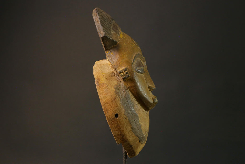 African mask Guro Baule wood African real figure vintage masks for wall -7504