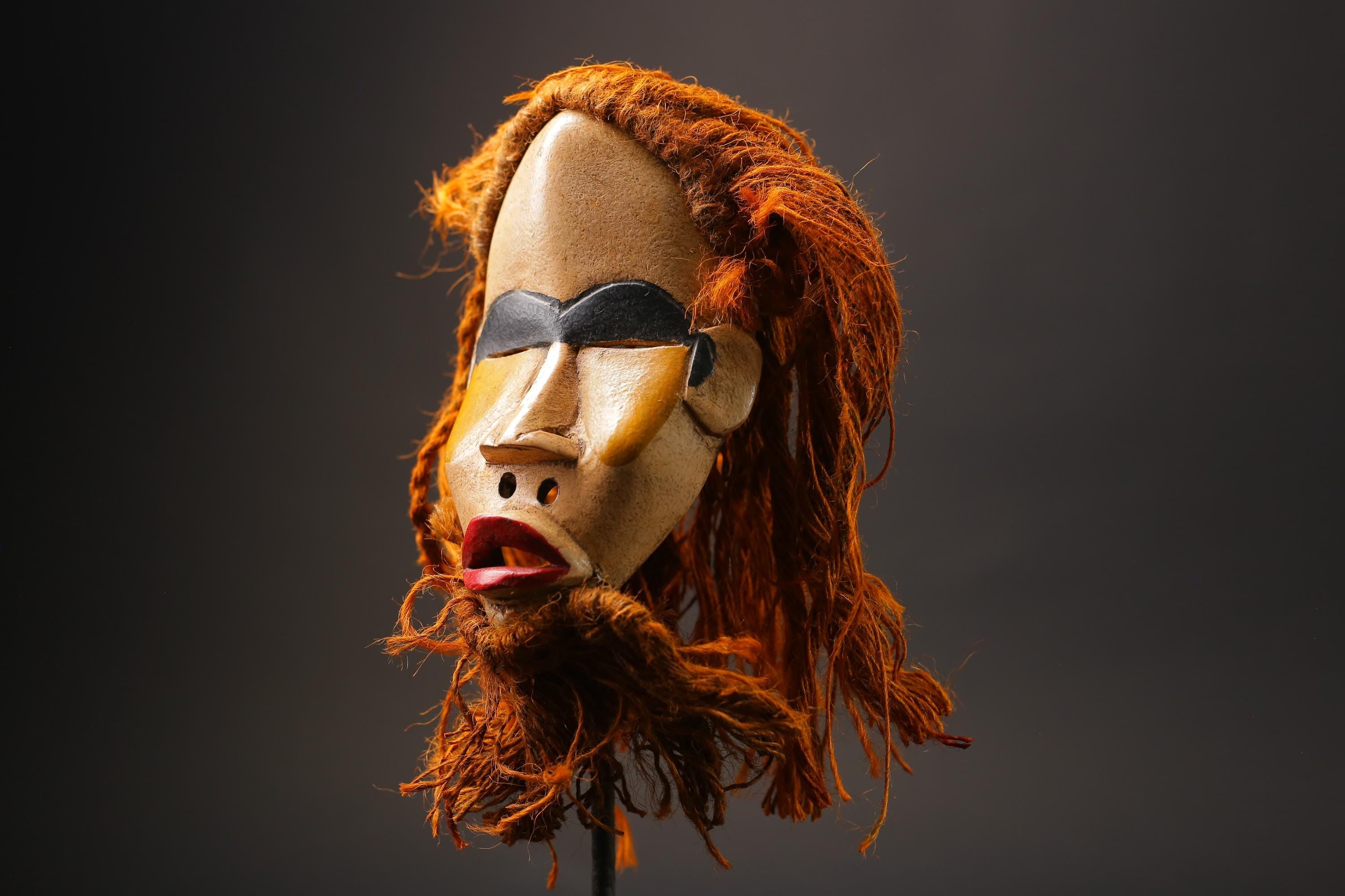 African Face Mask Wood Hanging Pattern Dan hand carved Masks for wall-G2590