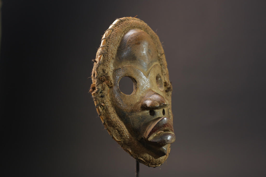 African Face Mask Wood Hanging Pattern Dan hand carved Masks for wall-G2594