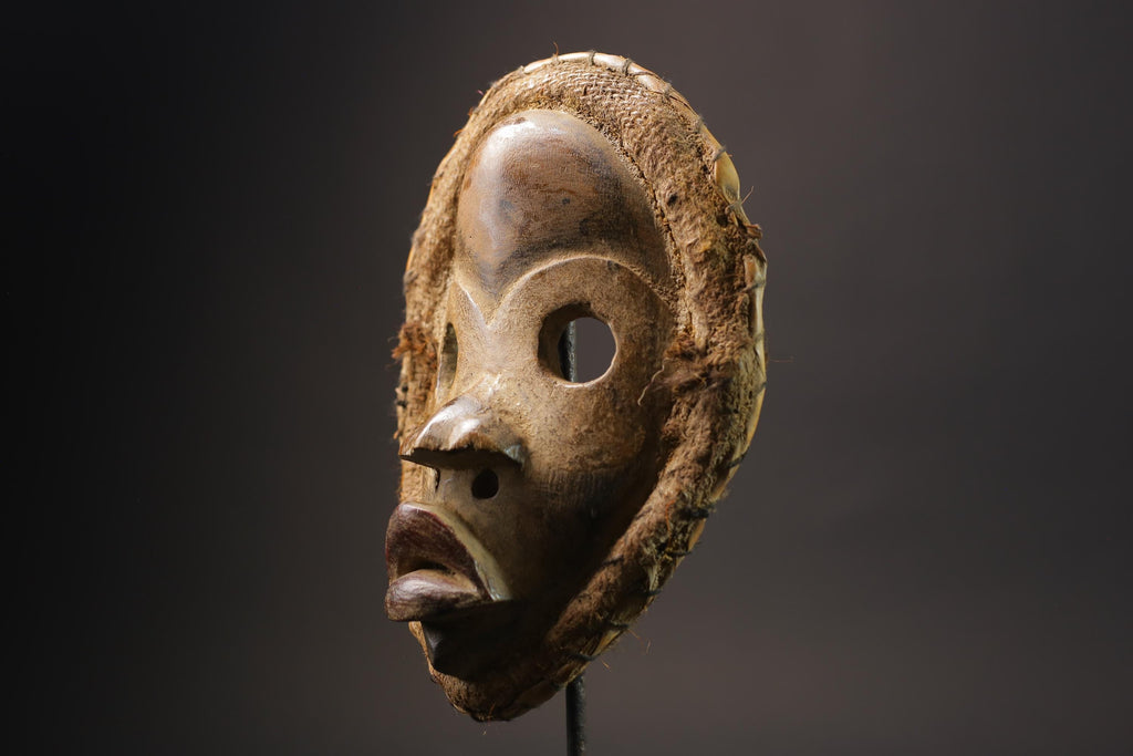 African Face Mask Wood Hanging Pattern Dan hand carved Masks for wall-G2594