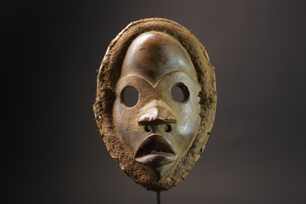 African Face Mask Wood Hanging Pattern Dan hand carved Masks for wall-G2594