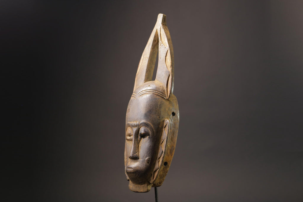 African wood mask Female Baule Guru Vintage Tribal Handmade Masks for wall-7221