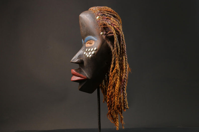 African mask wood African real figure vintage African masks for wall Dan Mask Deangle -G2832