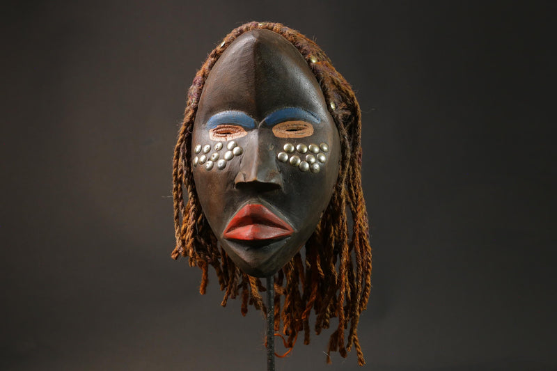 African mask wood African real figure vintage African masks for wall Dan Mask Deangle -G2832