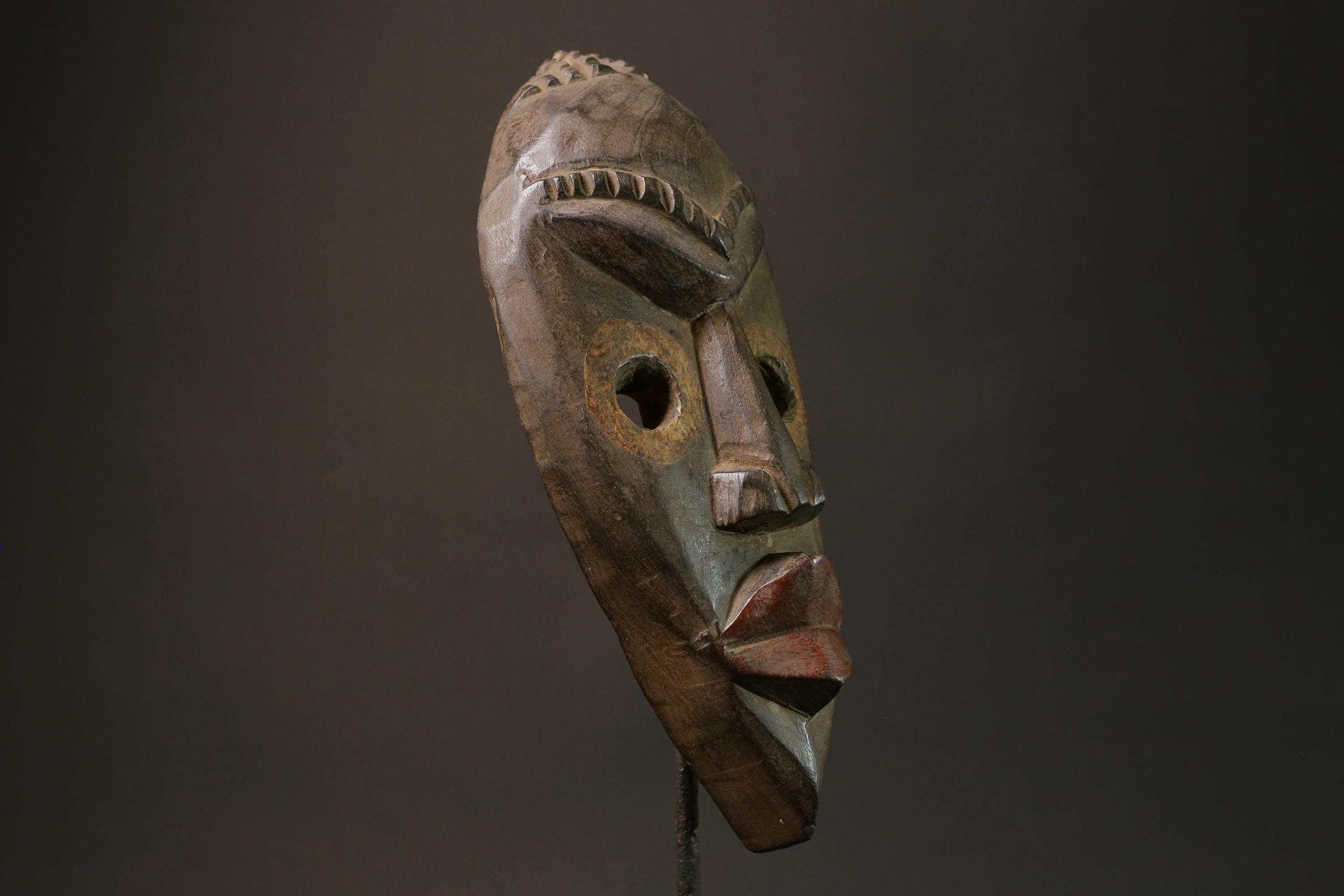 African mask wood Dan Mask African real figure vintage African masks for wall  -7588