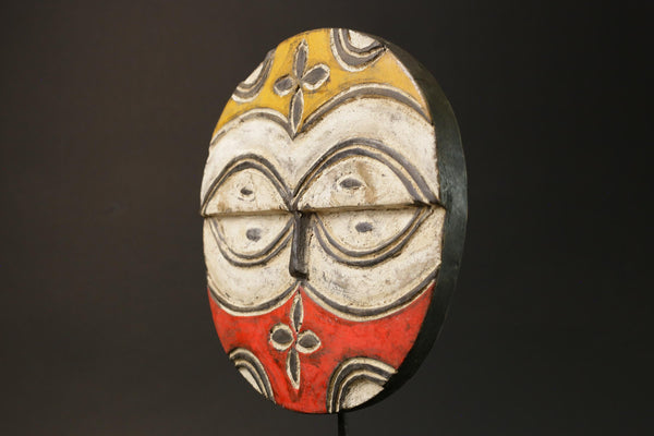 African Teke Mask Wood Antiques Tribal Art Face Vintage Carved Vintage Mask-7589