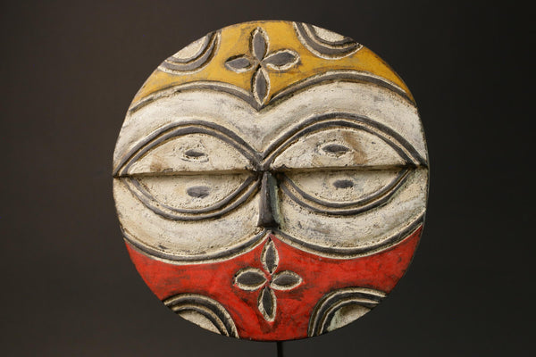 African Teke Mask Wood Antiques Tribal Art Face Vintage Carved Vintage Mask-7589