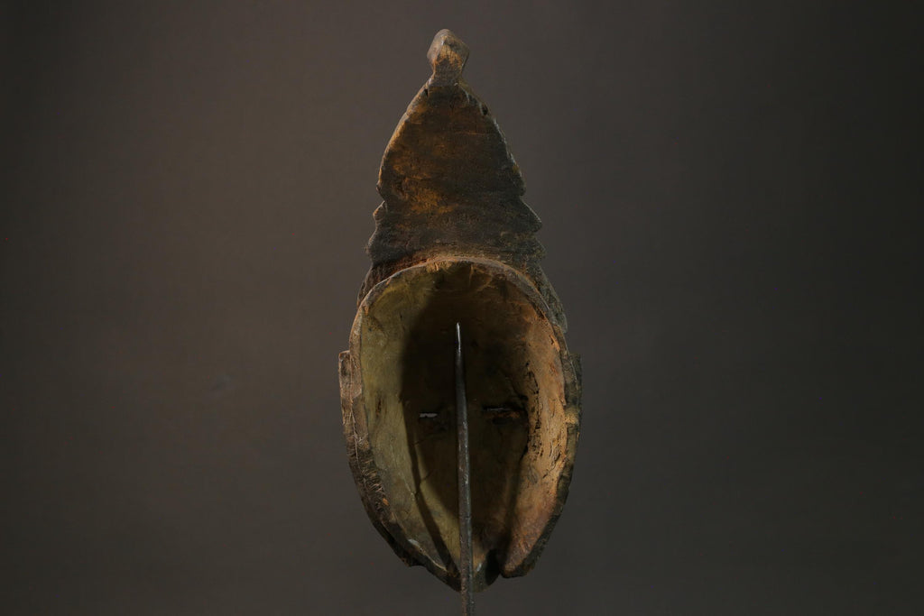 African Mask Baule Antiques Tribal Art Face Vintage Wood Carved Vintage -7590